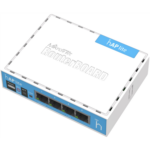 hAP Lite Classic | RB941-2nD | 802.11n | 10/100 Mbit/s | Ethernet LAN (RJ-45) porti: 4 | Mesh atbalsts: Nē | MU-MiMO: Nē | Nav mobilā platjoslas savienojuma | Antenas tips: Iekšējā | 1xUSB | 12 mēneši