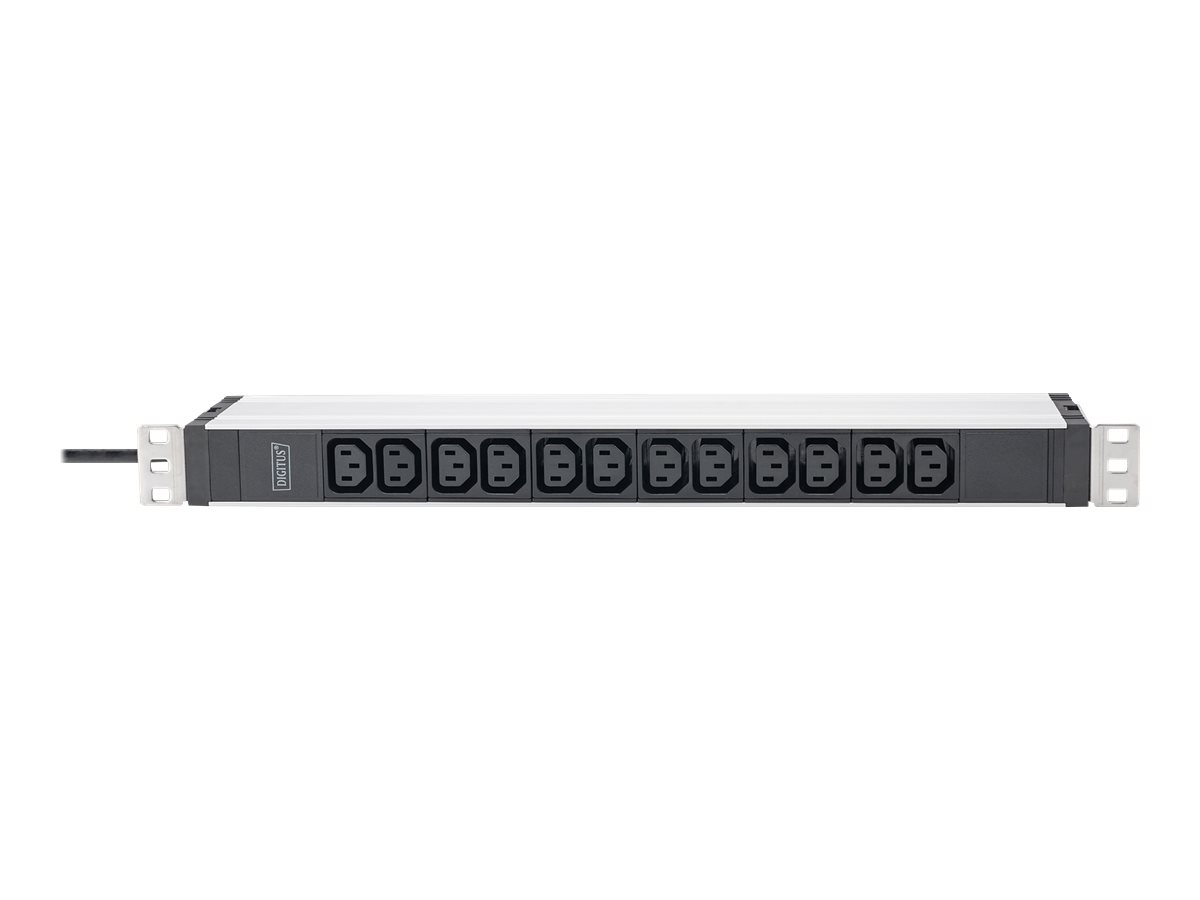 original-104108.jpg DIGITUS Socket strip with aluminum profile, 12-way, 2 m cable safety plug - Image 1