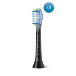 Philips | Zobu birstes uzgaļi | HX9045/88 Sonicare Premium Plaque Defence | Uzgaļi | Pieaugušajiem | Komplektā iekļauto birstes uzgaļu skaits: 5 | Melns