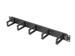 Lanberg 19 cable management panel with 5 plastic holders 1U type B | AK-1202-B | Black - Image 2