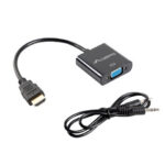 Lanberg HDMI, mini ligzda 3,5 mm, VGA adapteris | AD-0017-BK | 20 m
