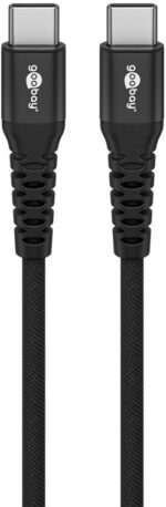Goobay USB-C Supersoft Textile Cable with Metal Plugs, 1 m - Image 2