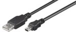 Goobay | USB 2.0 ātrdarbīgs kabelis | 50768 | USB-A uz mini-USB USB 2.0 tēviņš (A tips) | USB 2.0 mini tēviņš (B tips, 5 kontaktu)