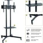 Sunne | Floor stand | S112 multifunctional Mobile TV cart | Tilt | 37-70  | Black