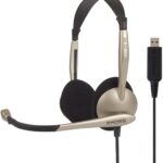 Koss | Austiņas | CS100USB | Ar vadu | Uz ausīm liekamas | Mikrofons | Trokšņu slāpēšana | Zeltainas