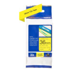 Brother | TZe-661 Laminated Tape | Black on Yellow | TZe | 8 m | 3.6 cm