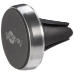 Goobay | Magnētiskais metāla stiprinājums viedtālruņiem, plāns dizains (35 mm) | 38685 | Melns/sudrabains | Magnētiskais turētājs ir piemērots gandrīz jebkuram viedtālrunim; Quick-Snap montāžas tehnoloģija ātrai un vienkāršai lietošanai; Vieda un gandrīz neredzama stiprinājuma iespēja pie automašīnas ventilācijas šahtas; Lieliski piemērots arī kā viedtālruņa galda statīvs