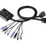 Aten | 2 portu USB DVI/Audio kabelis KVM slēdzis ar tālvadības portu selektoru