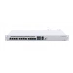 MikroTik mākoņa maršrutētāja slēdzis 312-4C+8XG-RM ar RouterOS L5, 1U plauktā montējams korpuss