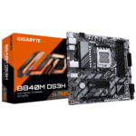 Gigabyte B840M DS3H | Procesora saime AMD | Procesora ligzda AM5 | DDR5 | Atbalstītās cieto disku saskarnes SATA, M.2 | SATA savienotāju skaits: 4