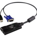 Aten | USB VGA KVM adapteris | 1 x RJ-45 ligzda, 1 x USB tēviņš, 1 x HDB-15 tēviņš