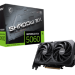 Видеокарта MSI GeForce RTX 5060 8G SHADOW 2X OC Bulk Pack | NVIDIA | 8 ГБ | GeForce RTX 5060 | GDDR7 | Количество портов HDMI: 1 | PCI Express Gen 5 x16 (использует x8)