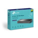 TP-LINK | Коммутатор | TL-SF1008LP | Неуправляемый | Настольный | Количество портов 10/100 Мбит/с (RJ-45): 8 | Количество портов Power over Ethernet (PoE): 4 | Тип источника питания: Внешний