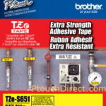 Brother | TZe-S651 izturīga laminēta līmlente | Melna uz dzeltenas drukas | TZe | 8 m | 2,4 cm