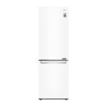 LG | Ledusskapis | GBB61SWJMN | Energoefektivitātes klase E | Brīvstāvošs | Kombinētais | Augstums 186 cm | No Frost sistēma | Ledusskapja neto ietilpība 234 l | Saldētavas neto ietilpība 107 l | Displejs | 36 dB | Balts