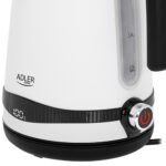 Adler | Tējkanna | AD 1295 W | Elektriskā | 2200 W | 1,7 L | Nerūsējošā tērauda | 360° rotējoša pamatne | Balta - Image 2
