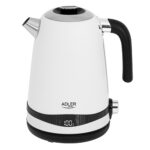 Adler | Tējkanna | AD 1295 W | Elektriskā | 2200 W | 1,7 L | Nerūsējošā tērauda | 360° rotējoša pamatne | Balta - Image 3