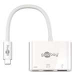 Goobay | USB-C uz HDMI/USB-C/USB-A 3.0 daudzportu adapteris | Balts