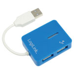 Logilink | USB 2.0 centrmezgls 4 portu, Smile, zils - Image 2