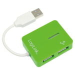 Logilink | USB 2.0 centrmezgls 4 portu, Smile, zaļš - Image 2