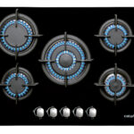CATA | Hob | L 7005 CI BK | Gas on glass | Number of burners/cooking zones 5 | Rotary knobs | Black