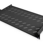 Digitus | Fiksēts plaukts statīviem | DN-19 TRAY-1-SW | Melns | Fiksētās montāžas plauktus var viegli uzstādīt uz jūsu 483 mm (19 collu) tīkla vai servera skapja divām priekšējām 483 mm (19 collu) profila sliedēm. Pateicoties to stabilajai, perforētajai tērauda loksnei ar augstu slodzes izturību, tie ir optimāla virsma komponentiem, kas nav piemēroti 483 mm (19 collu) skapim.