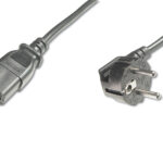 Digitus | Strāvas vada kabelis | Strāvas vads, Schuko (CEE 7/7) 90ø leņķisks - C13 M/F, H05VV-F3G 0,75 mm | Melns