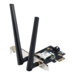 AX1800 divjoslu Bluetooth 5.2 PCIe Wi-Fi adapteris | PCE-AX1800 | 802.11ax | 574+1201 Mbit/s | Mesh atbalsts: Nē | MU-MiMO: Jā | Nē, mobilais platjoslas savienojums | Antenas tips: Ārēja