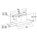 CATA | Tvaika nosūcējs | CORONA BK 60 | Nosūcējs | Energoefektivitātes klase A | Platums 59,5 cm | 850 m³/h | Elektronisks | LED | Melns
