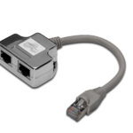 Digitus | CAT 5e patch cable adapter, 2x CAT 5e, shielded | DN-93904 | 0.19 m | Black | RJ45 socket to RJ45 plug