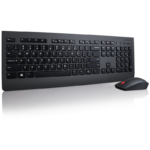 Lenovo | Profesionāls | Profesionāla bezvadu tastatūras un peles kombinācija - ASV angļu valoda ar eiro simbolu | Tastatūras un peles komplekts | Bezvadu | Pele iekļauta | ASV | Melna | ASV angļu valoda | Ciparu tastatūra | Bezvadu savienojums