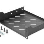 Digitus | 1U fixed shelf | DN-10-TRAY-2-B | Black | Perfect for storage of components which are not 254 mm (10) suitable. Slim design which takes space of 1 height unit. Easy and quick to mount or dismount. Load capacity: 25 kg