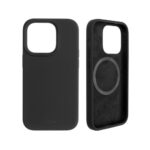 Fixed | MagFlow with MagSafe support | Back cover | Apple | iPhone 14 Pro | Liquid silicon | Black - Image 2