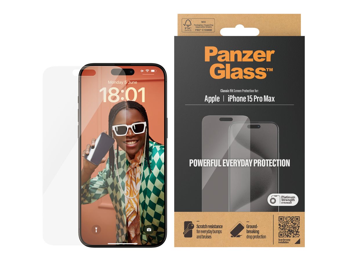 original-50580.jpg PanzerGlass | Screen protector | Apple | Phone 15 Pro Max | Glass | Transparent - Image 1