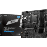 MSI | PRO B760M-P DDR4 | Processor family Intel | Processor socket  LGA1700 | DDR4 DIMM | Memory slots 4 | Supported hard disk drive interfaces 	SATA, M.2 | Number of SATA connectors 4 | Chipset Intel B760 | mATX