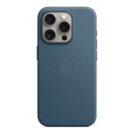 Apple iPhone 15 Pro FineWoven Case with MagSafe - Pacific Blue | Apple | iPhone 15 Pro FineWoven Case with MagSafe | Case with MagSafe | Apple | iPhone 15 Pro | FineWoven | Pacific Blue