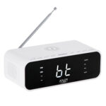 Adler | Alarm Clock with Wireless Charger | AD 1192W | Alarm function | AUX in | White - Image 2