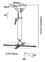 Sunne | Projector Ceiling mount | Turn, Tilt | White - Image 3