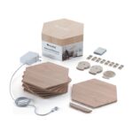 Nanoleaf | Elements Wood Look Hexagons Starter Kit (7 panels) | Cool White + Warm White