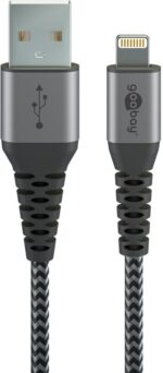 Goobay | Lightning uz USB-A tekstila kabelis ar metāla spraudņiem | 49268 | USB-A uz Lightning