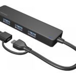 Natec | USB 3.0 centrmezgls, Mayfly, 4 portu | Moth NHU-1342 | Melns | 0,15 m