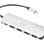 Digitus | Uzlāde | USB C tipa 4 portu centrmezgls (USB 3.0) + PD
