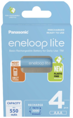 Panasonic | ENELOOP Lite BK-4LCCE/4BE | AAA | 550 mAh | 4 pc(s)