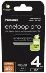 Panasonic | ENELOOP Pro BK-3HCDE/4BE | AA | 2500 mAh | 4 pc(s)