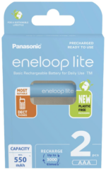 Panasonic | ENELOOP Lite BK-4LCCE/2BE | AAA | 550 mAh | 2 gab.