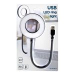 Gembird NL-LEDRING-01 USB LED gredzenveida gaismeklis | Balts 6500K | Nav pieejams