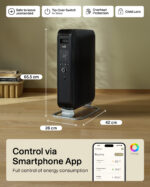 Mill | WiFI GEN3 Oil Filled Radiator | OIL2000WIFI3 | Oil Filled Radiator | 2000 W | Number of power levels 3 | Black - Image 10