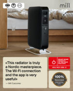Mill | WiFI GEN3 Oil Filled Radiator | OIL2000WIFI3 | Oil Filled Radiator | 2000 W | Number of power levels 3 | Black - Image 11