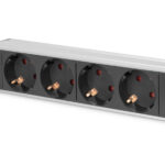 10” Socket Strip with Aluminum Profile, 4-way safety sockets | DN-95418