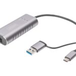 Digitus USB Type-C Gigabit Ethernet Adapter 2.5G, USB-C + USB A (USB3.1/3.0) | DN-3028 | USB3.0/USB C 3.1 to 2.5G Ethernet Adapter
